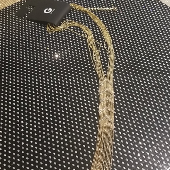 Gold Guess necklace. Rhinestone accents - Picture 1 of 3